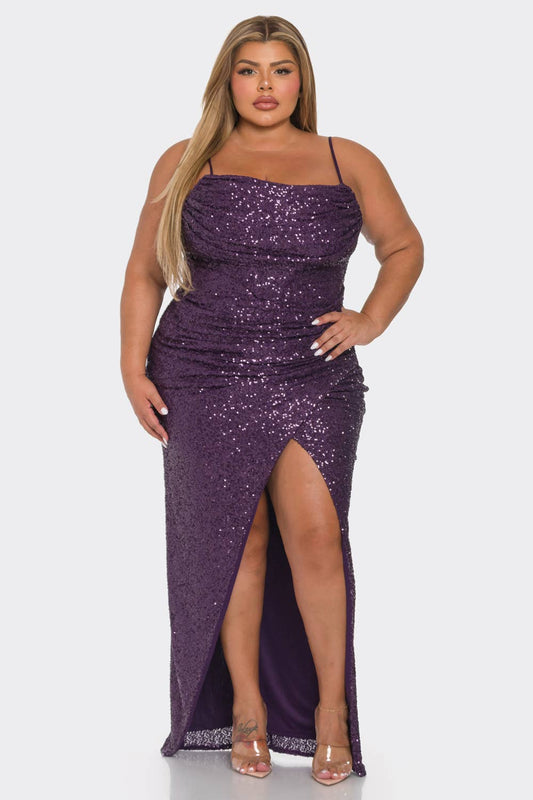 PLUS SIZE SEQUIN DRESS