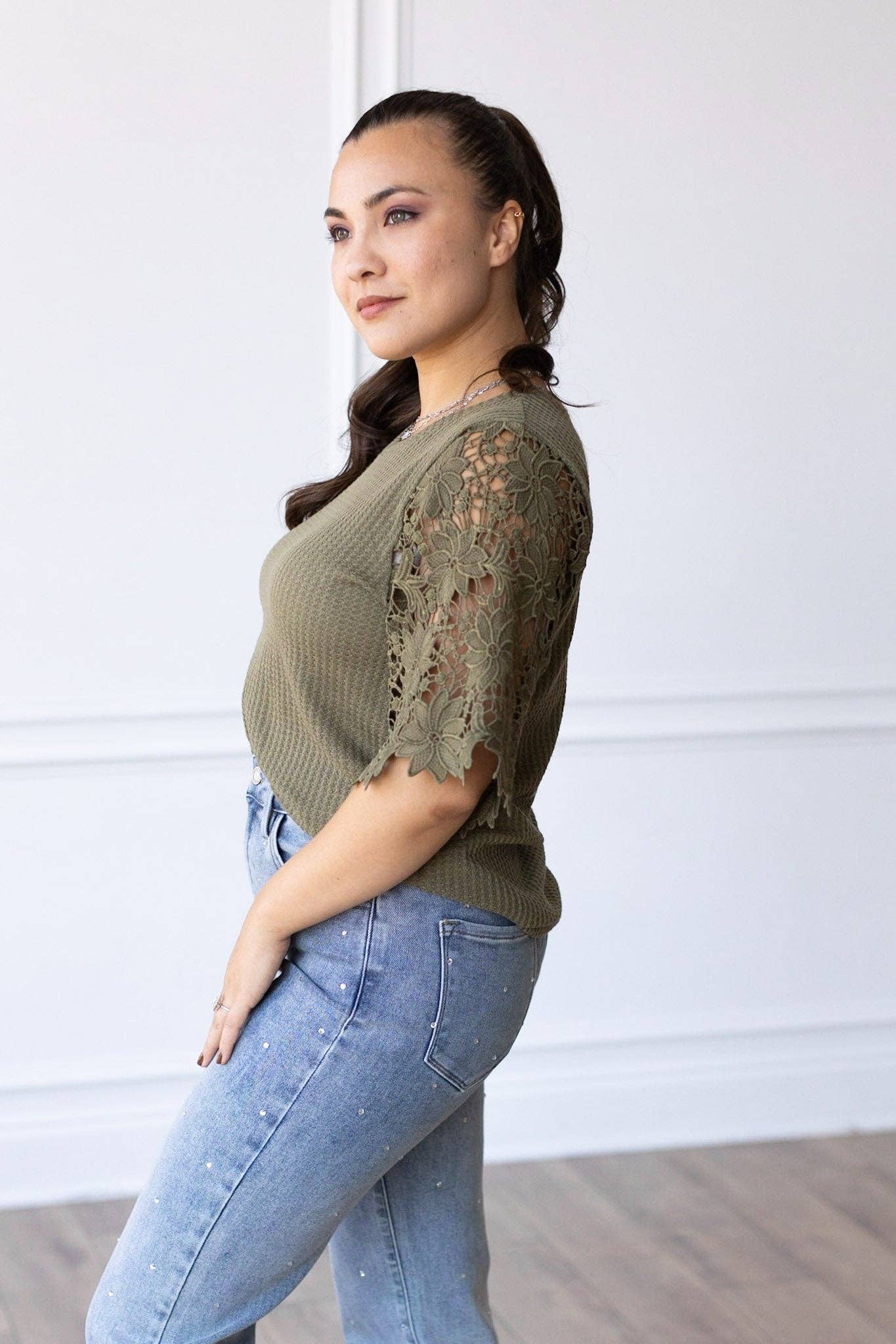 Knit Top in Olive