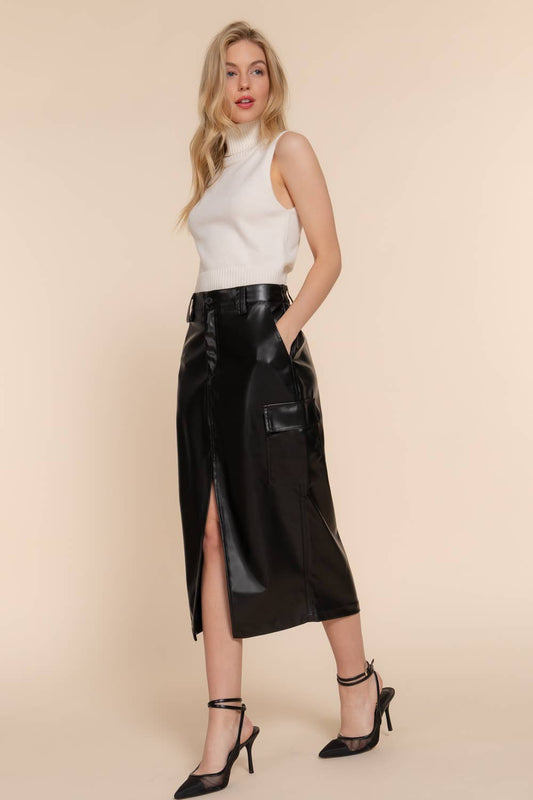 BLACKY Faux Leather Skirt