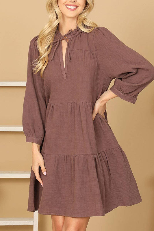 Babydoll long sleeve dress