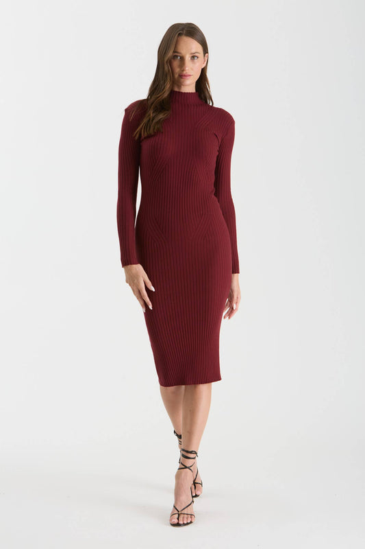 WINY BODYCON SWEATER KNIT MIDI DRESS